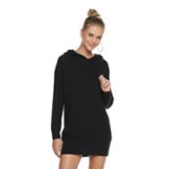 Almost Famous Hooded Sweater Mini Dress 